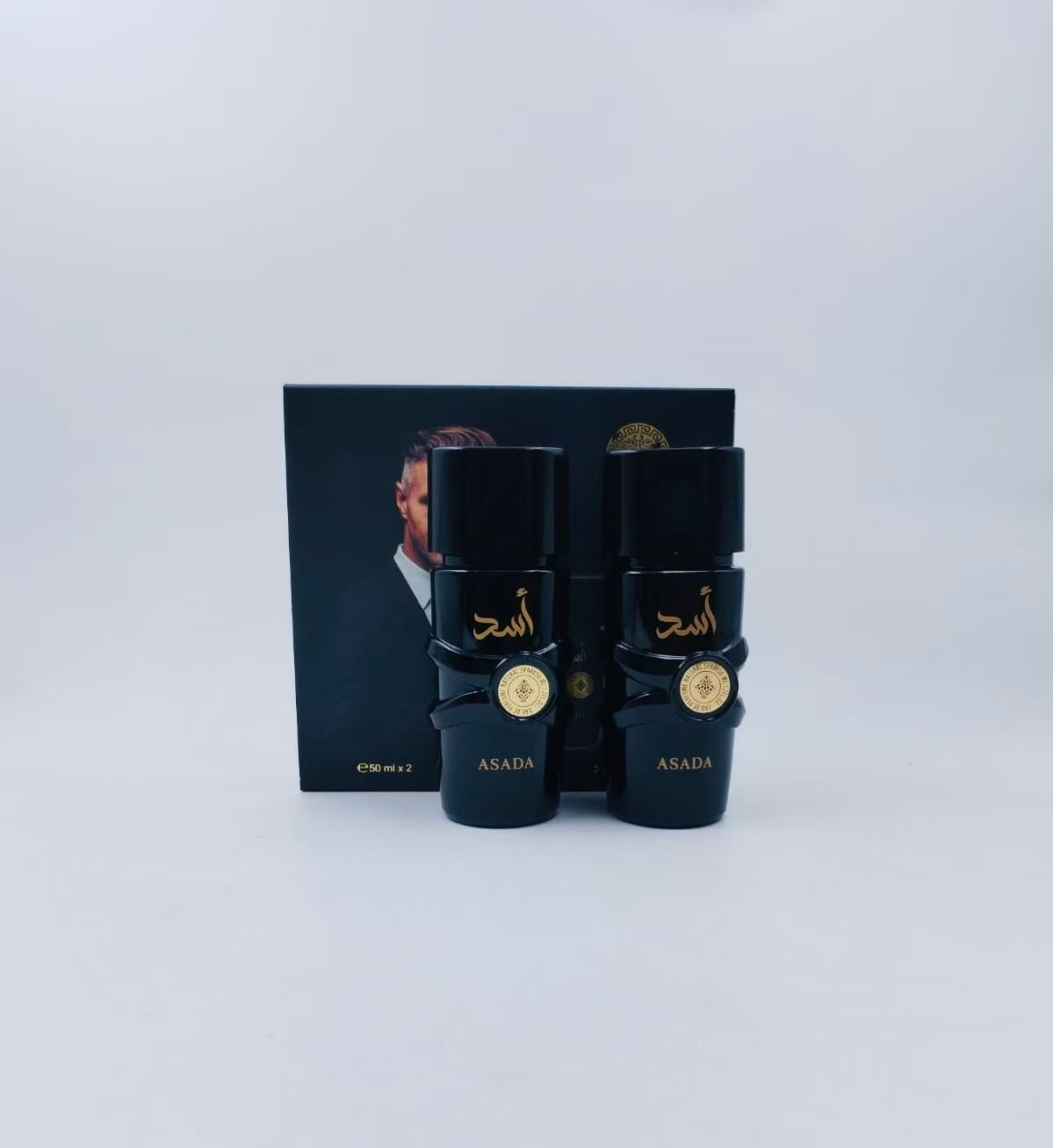 Perfume Negro con Cinturón Dorado ASRADA 50ml+50ml (3cajas) AL661-4