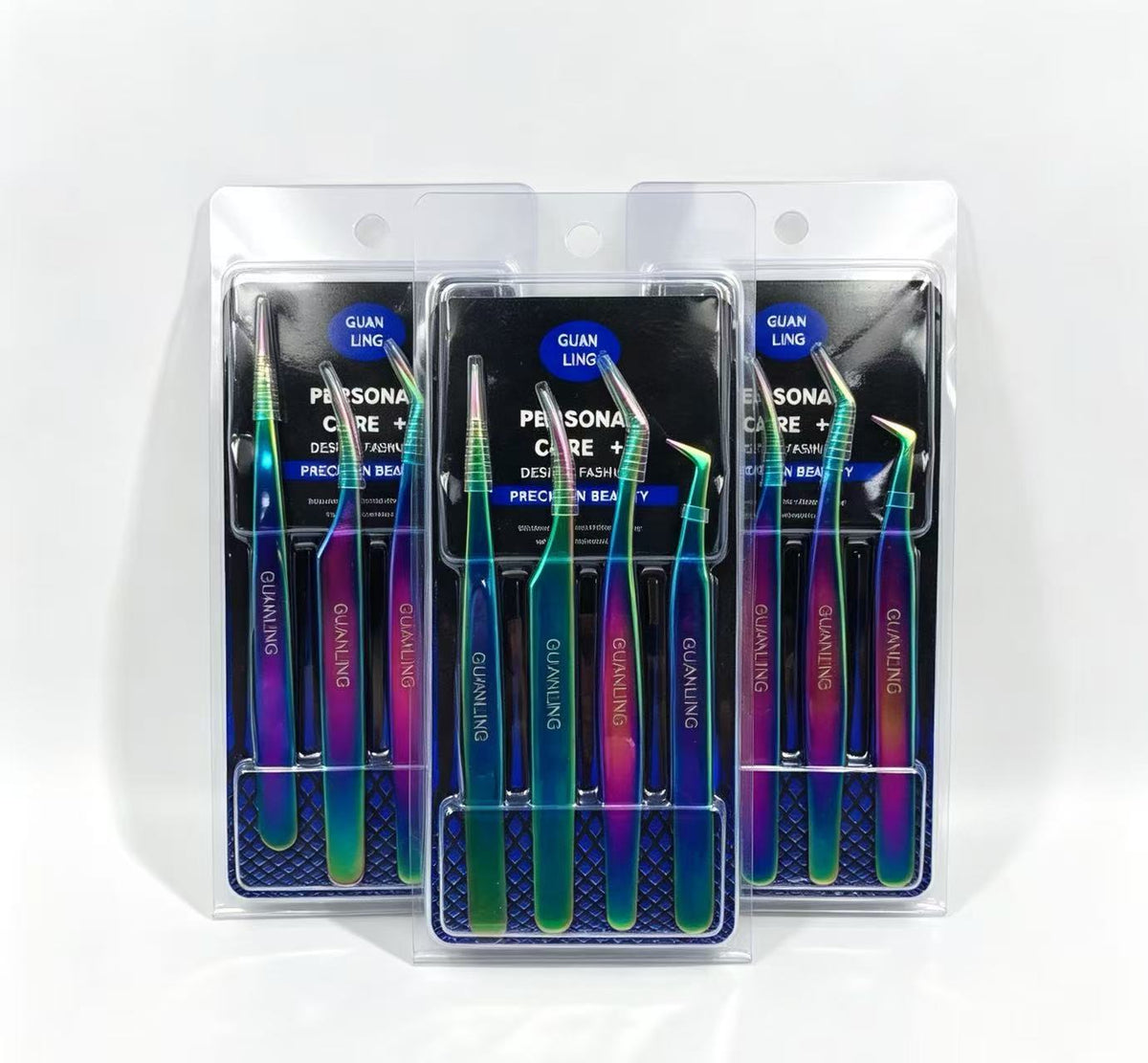 Pinzas de Manicure con Acabado Iridiscente(3PCS) 15441-372