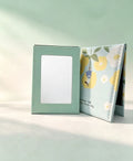 Espejo de Maquillaje Plegable con Cuero Menta y Diseño Floral 5105 (3PCS)