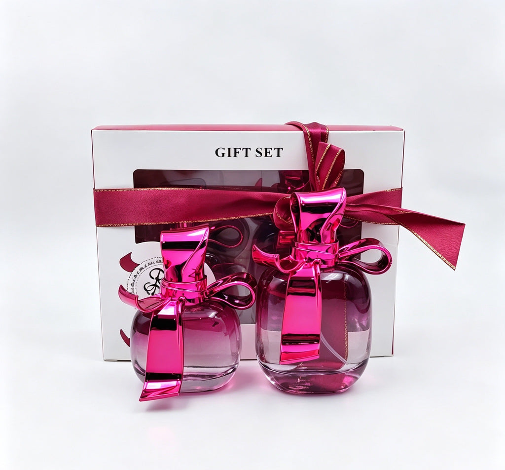 Set de Perfume con Lazo Rosa 80ml+50ml (3cajas) OLU5039