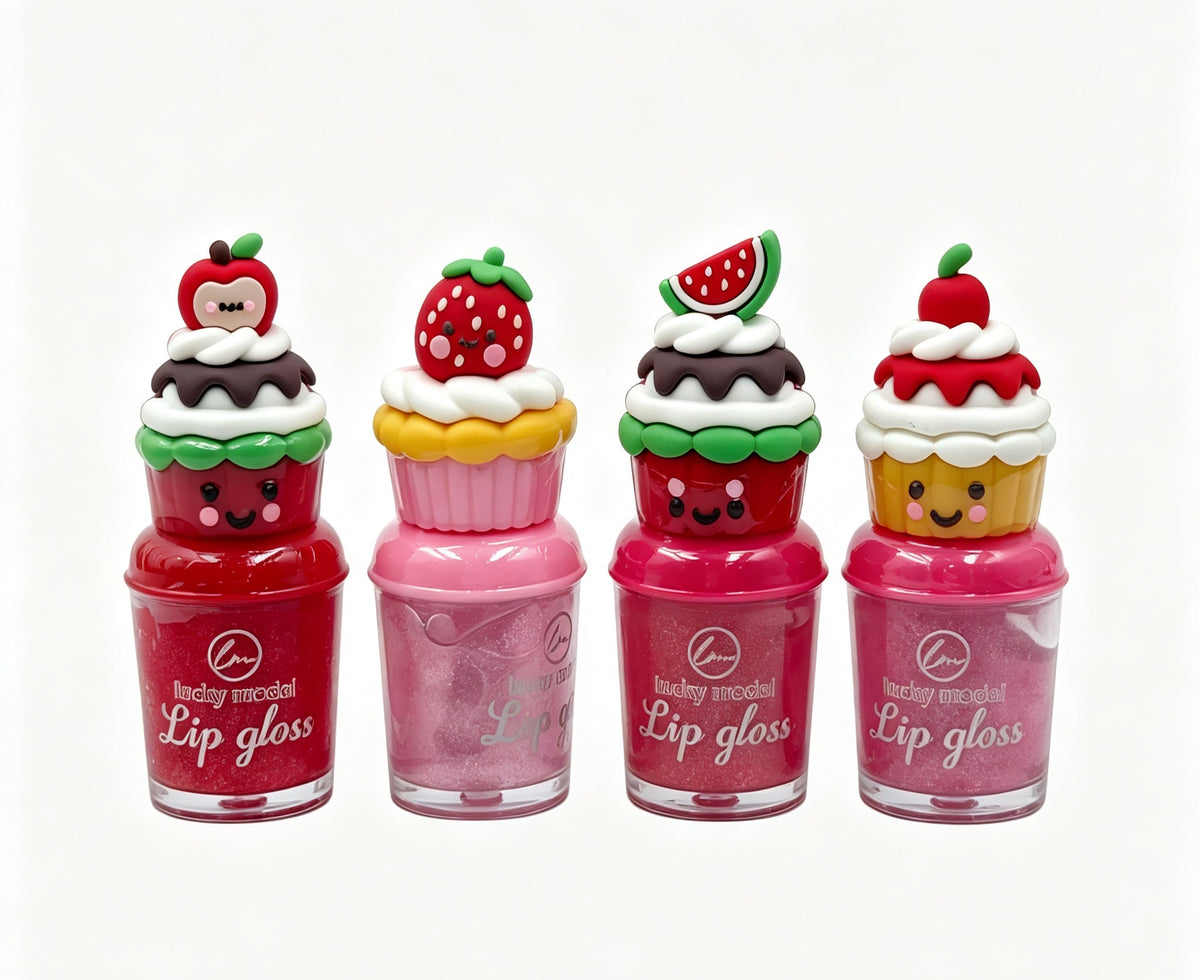 Lip Gloss con Forma de Cupcake y Frutas（6PCS） ML8411