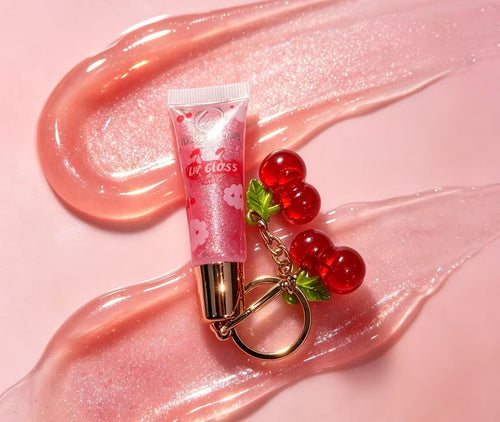 Brillo Labial con Llavero de Cereza(6PCS) L-543