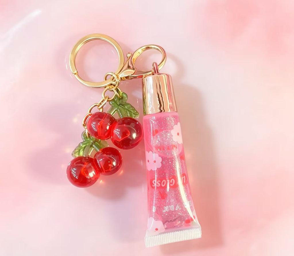 Brillo Labial con Llavero de Cereza(6PCS) L-543
