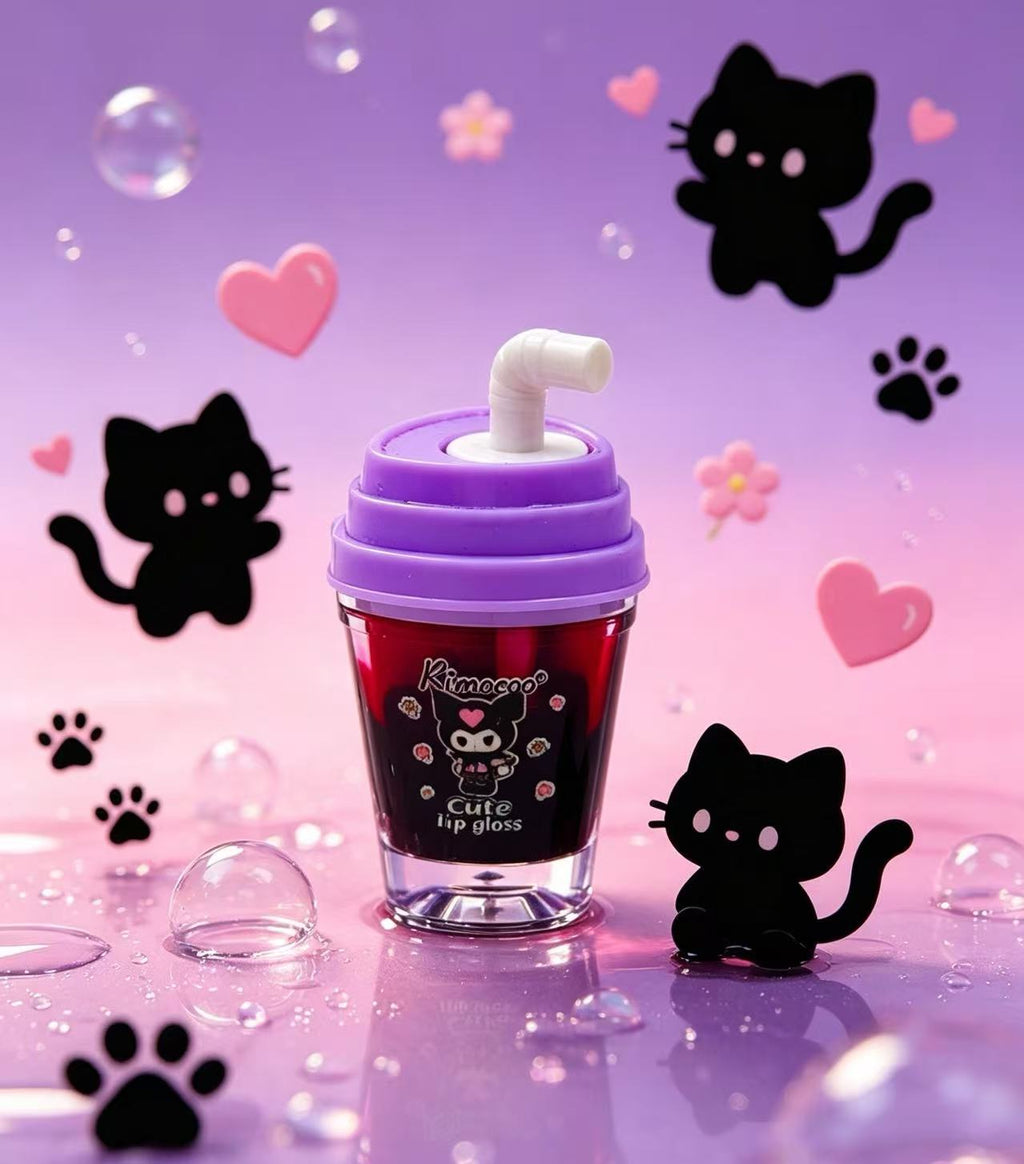 Brillo Labial en Forma de Vaso con Pajita Kuromi(6PCS) R5006