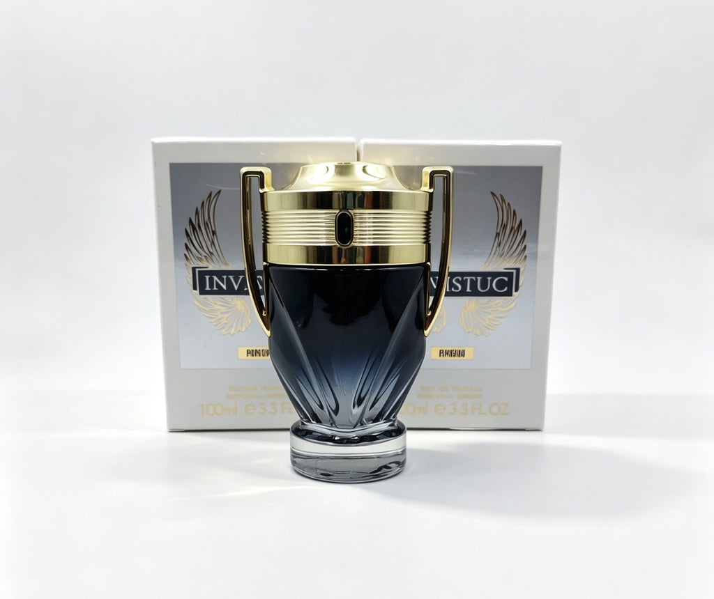 Perfume Negro y Azul con Estructuras Doradas 100ml (3PCS) B721-7