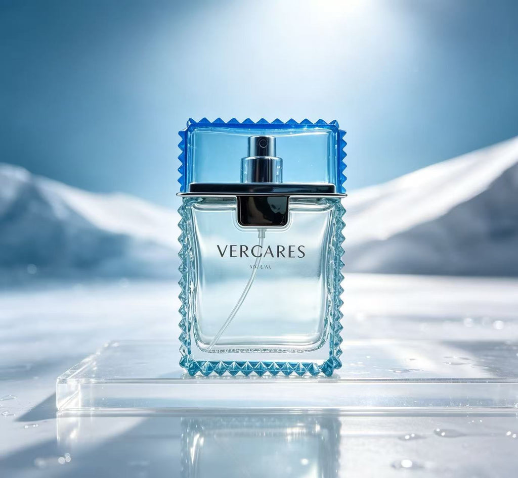 Perfume Azul Claro Cuadrado Transparente VERCAGA 100ml (3PCS) B739