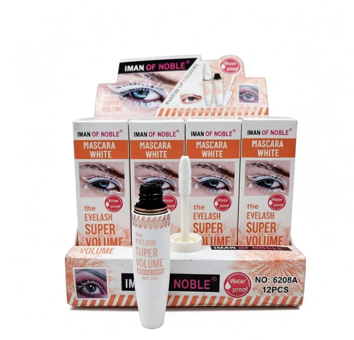 Máscara de pestañas blanca Iman of Noble 6208A (6PCS)