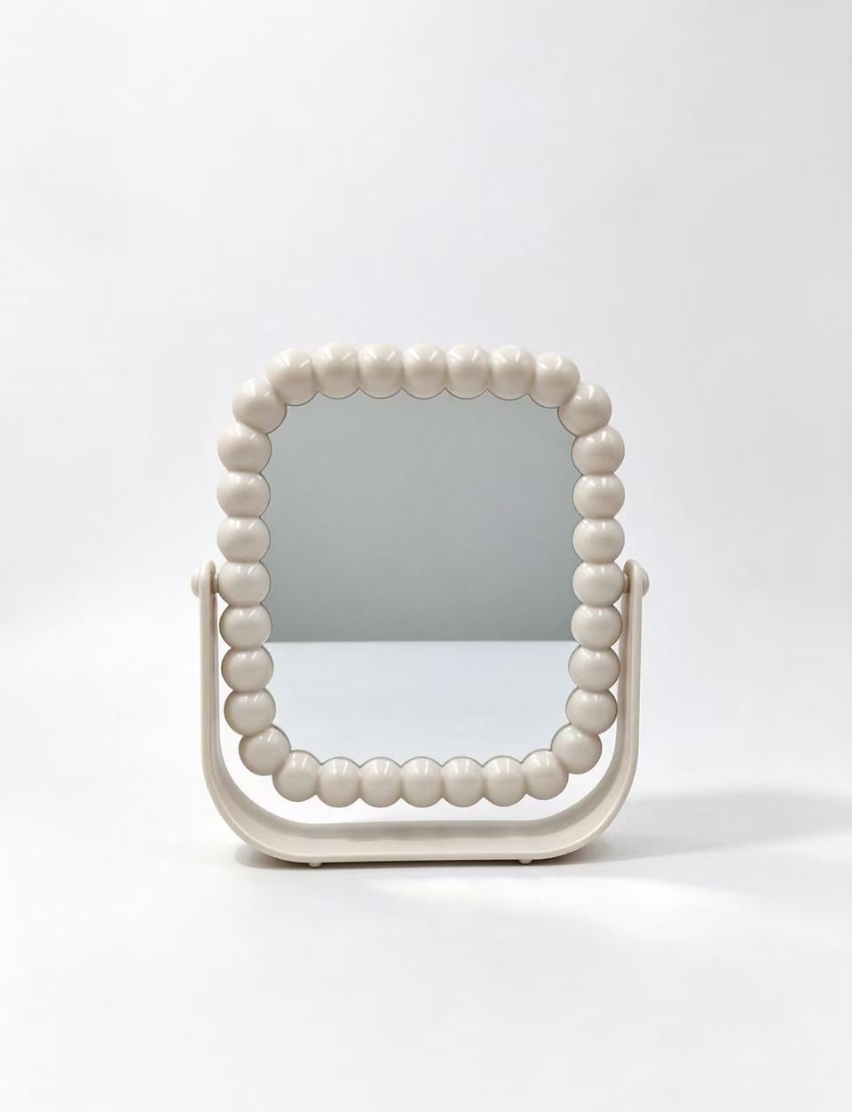 Espejo de Maquillaje Rectangular con Borde de Bolas 2408 (3PCS)