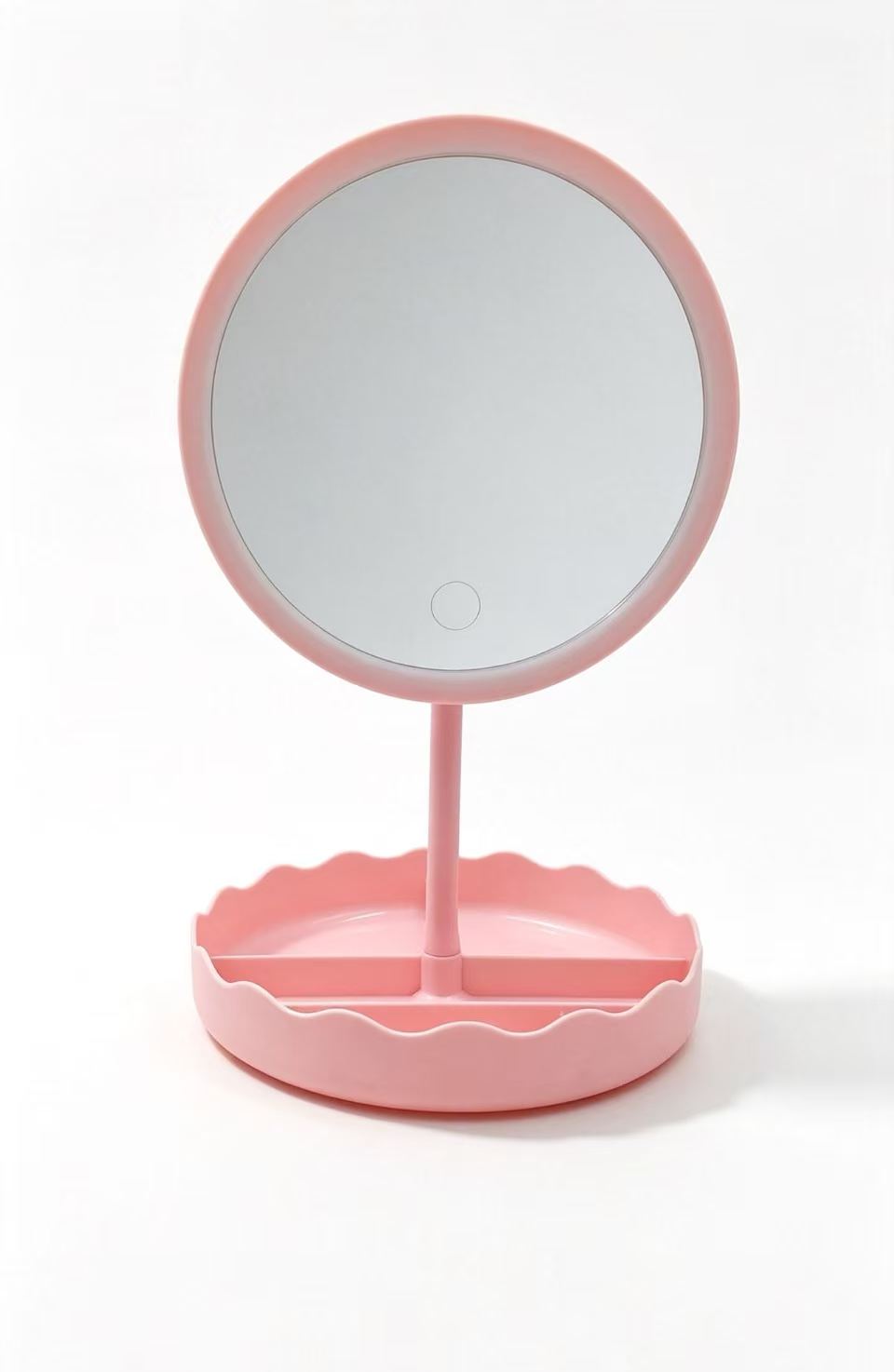 Pink Makeup Mirror with Tray JF180-1 (3PCS)