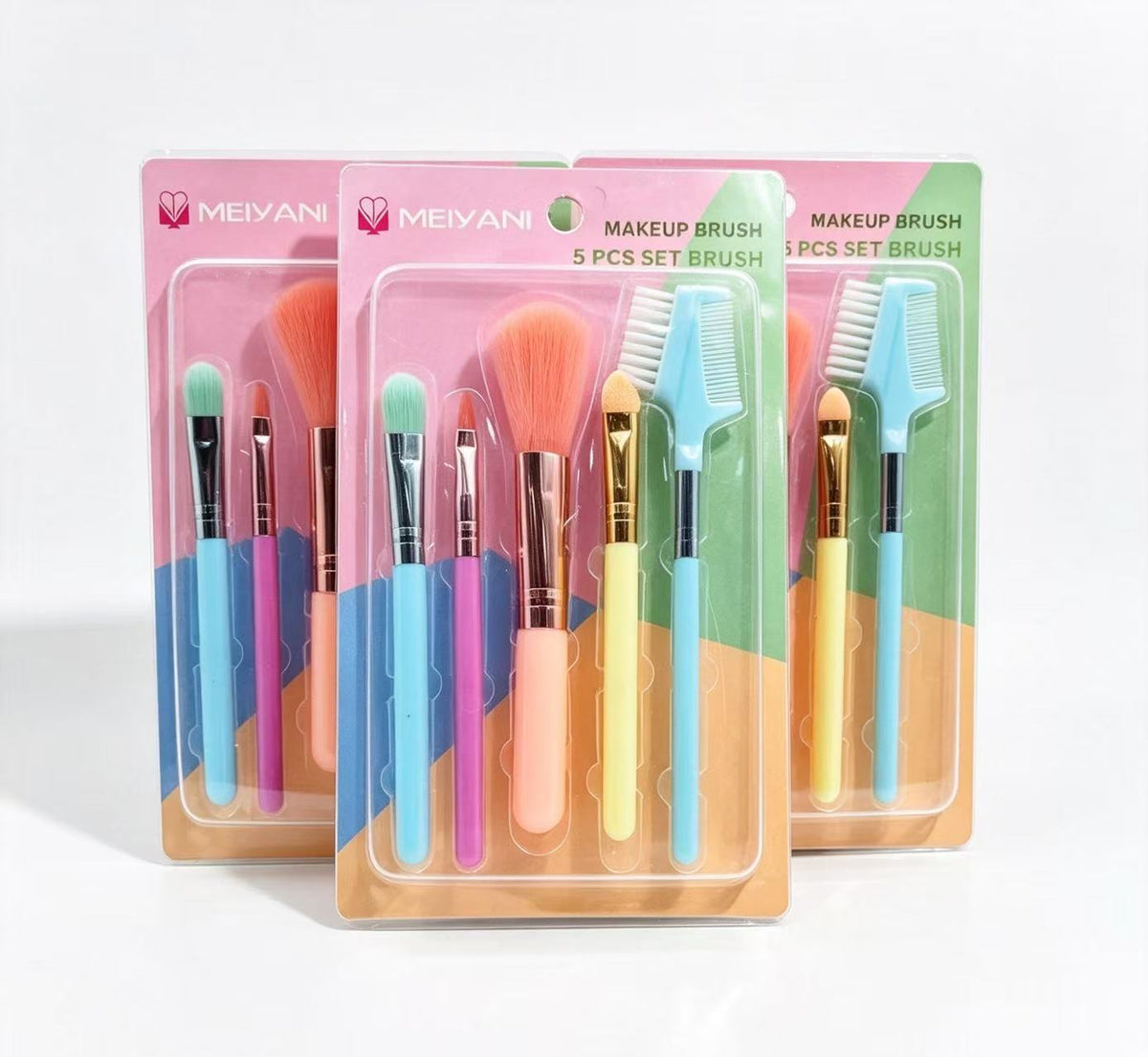 Set de 5 Brochas de Maquillaje en Colores Macarón(3PCS) CK507