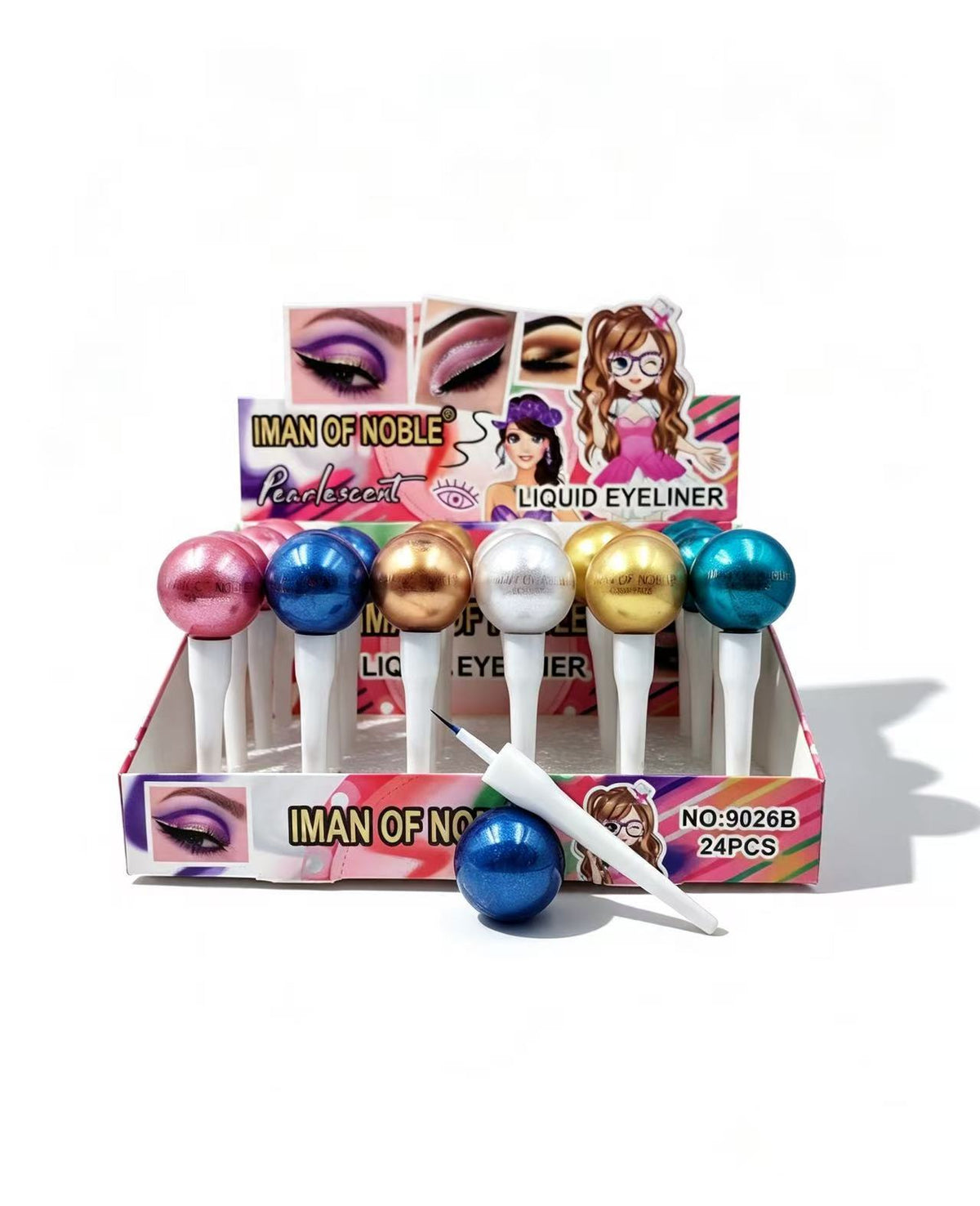 Delineador Líquido con Tapas Esféricas de Colores (6PCS) 9026B