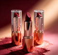 Lápiz Labial Rojo con Capa Transparente y Base Oro Rosa（6PCS）8188B