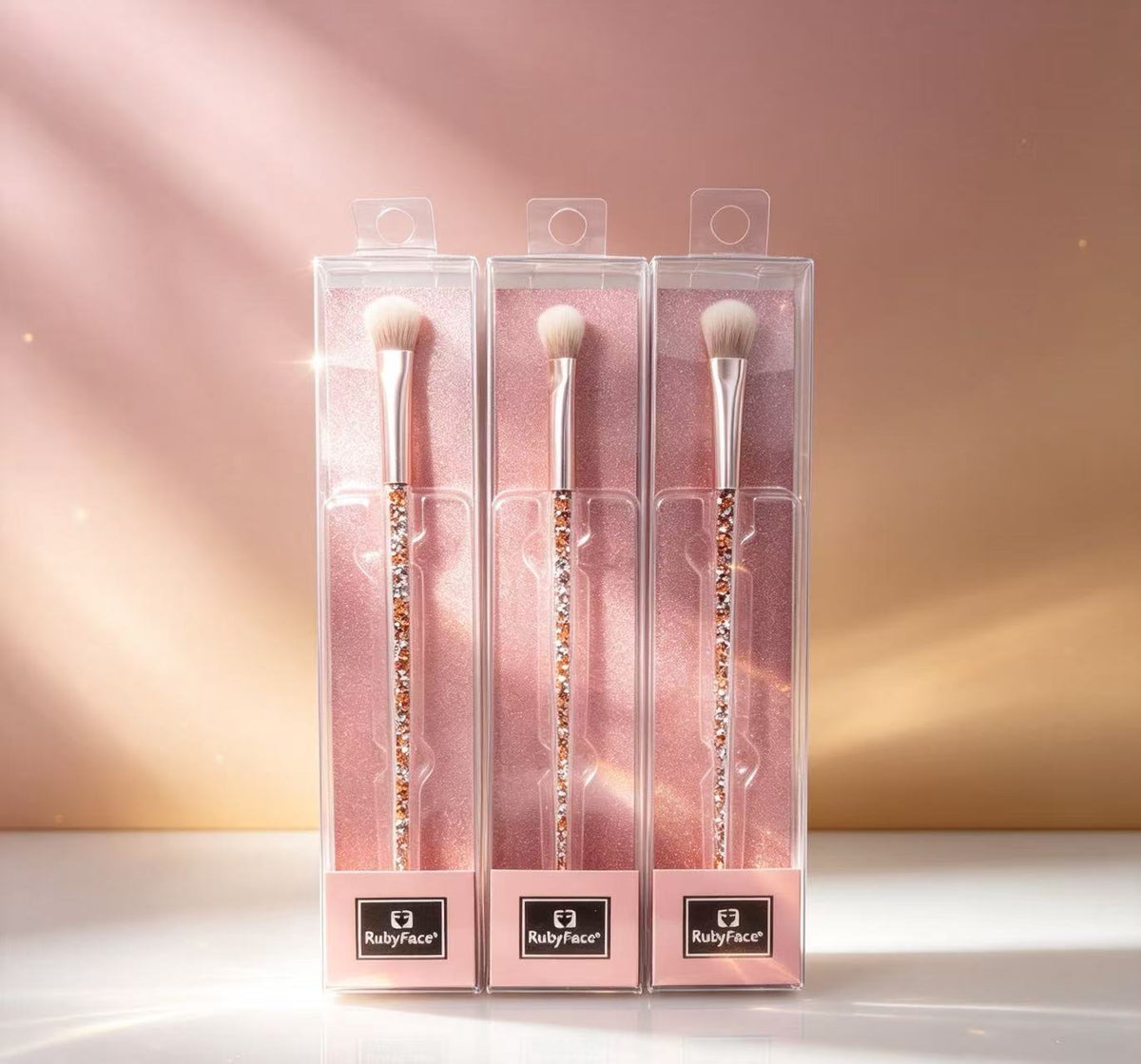 Brocha de Ojos con Brillo Rosa y Dorado(3PCS) 26700-25