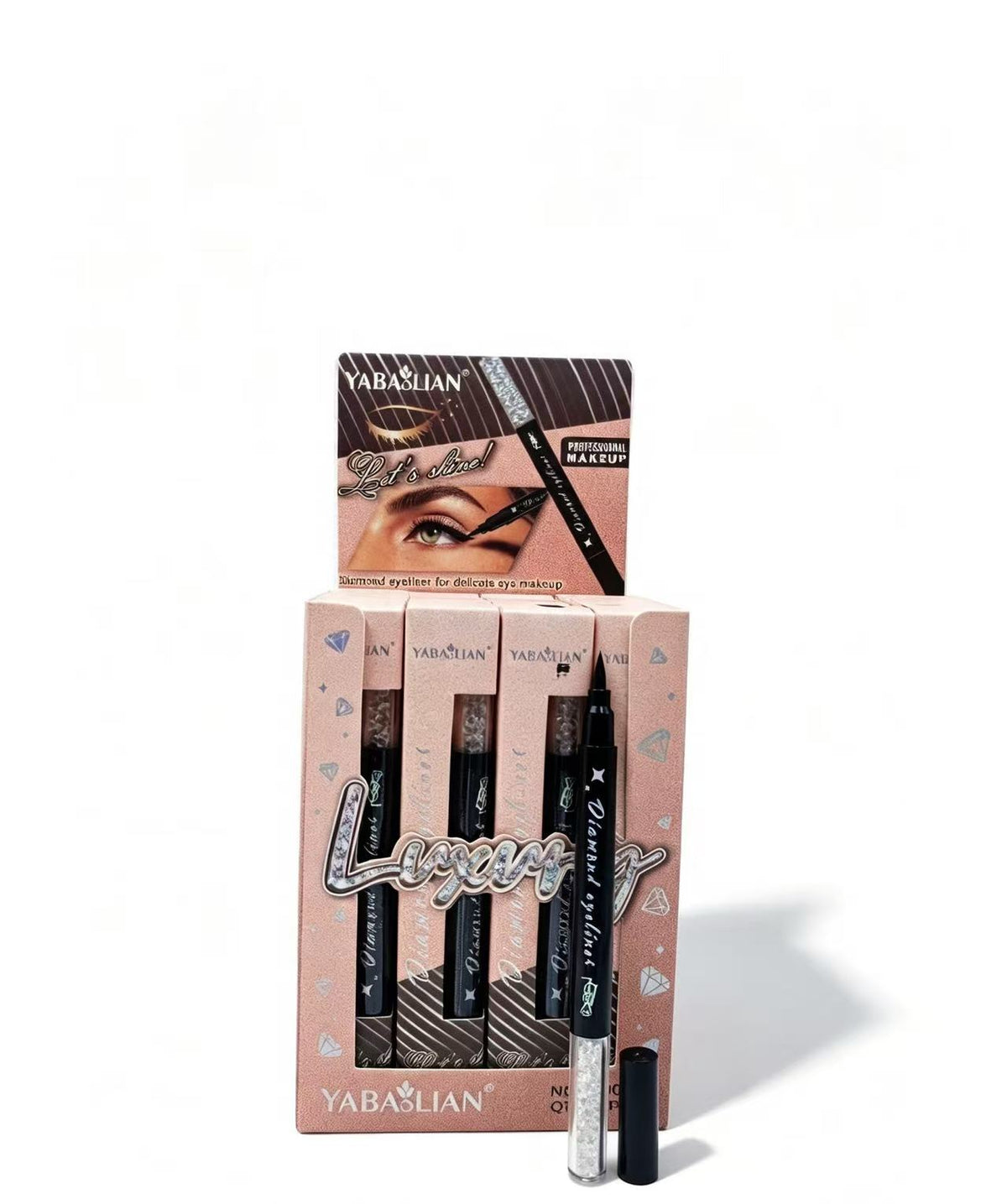 YABASLIAN Y6009 - Delineador Líquido Negro y Plateado (6PCS)