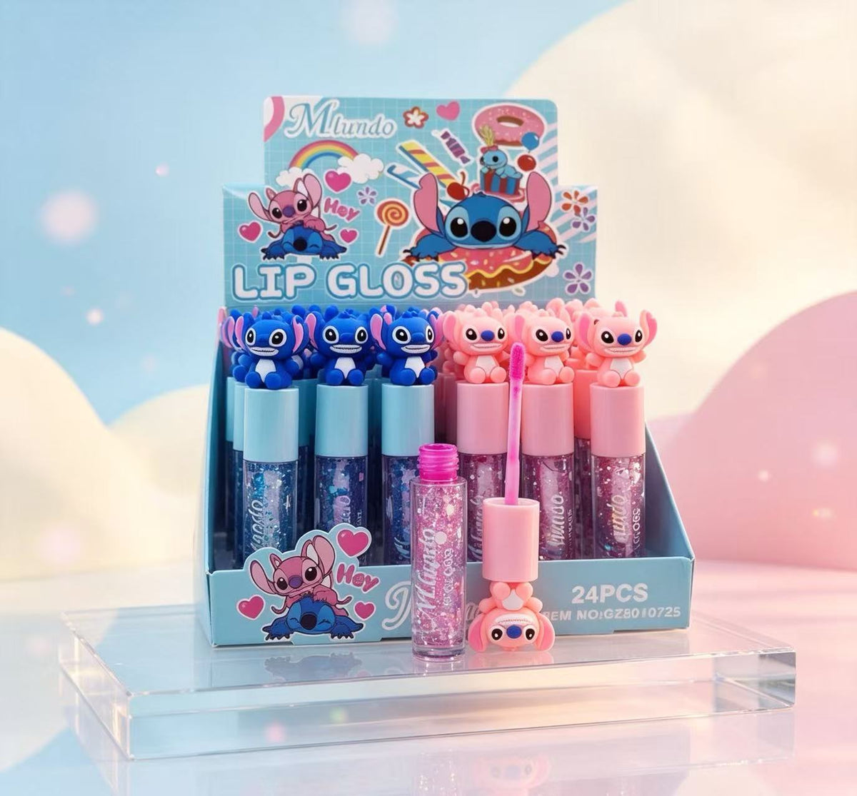 Brillo Labial Stitch Mundo Azul y Rosa(6PCS) GZ8010725