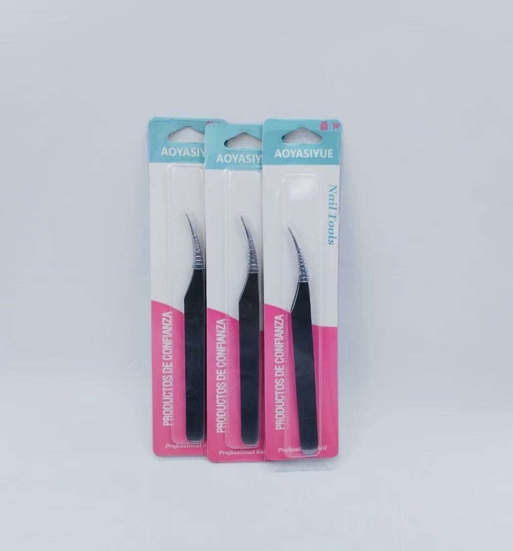 Pinzas Curvas Negras para Uñas,Set de 3 Piezas 15441-365