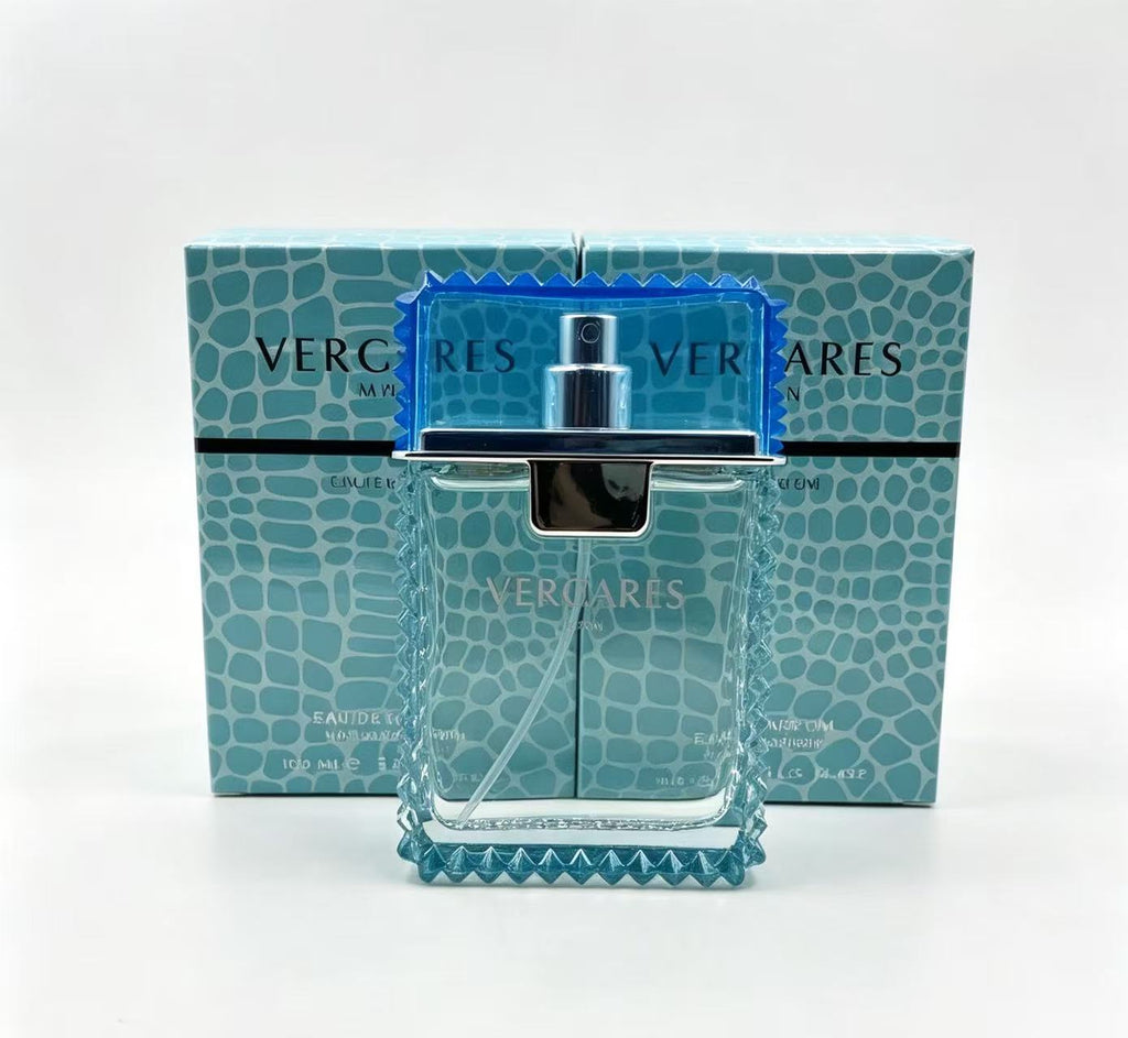 Perfume Azul Claro Cuadrado Transparente VERCAGA 100ml (3PCS) B739