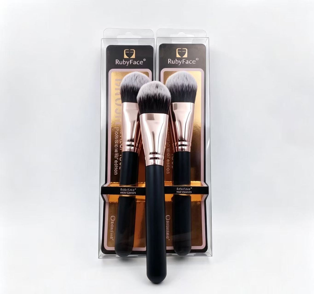 Brocha de Maquillaje Facial Negro y Oro(3PCS) 26700-14N
