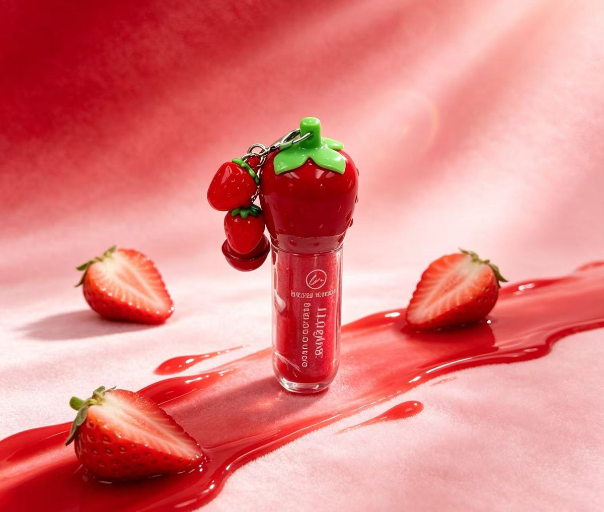 Labial Líquido con Forma de Fresa y Llavero（6PCS）ML-825C
