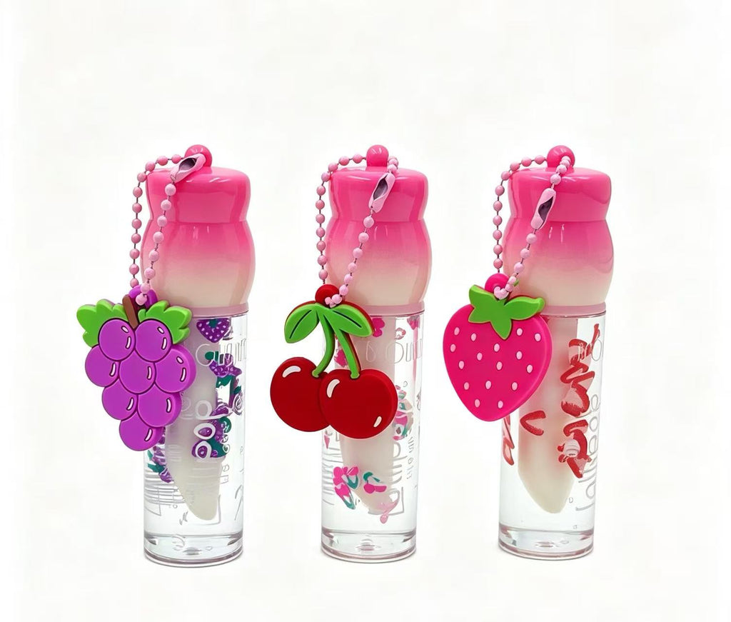 Brillo Labial con Dije de Frutas（6PCS）B3342