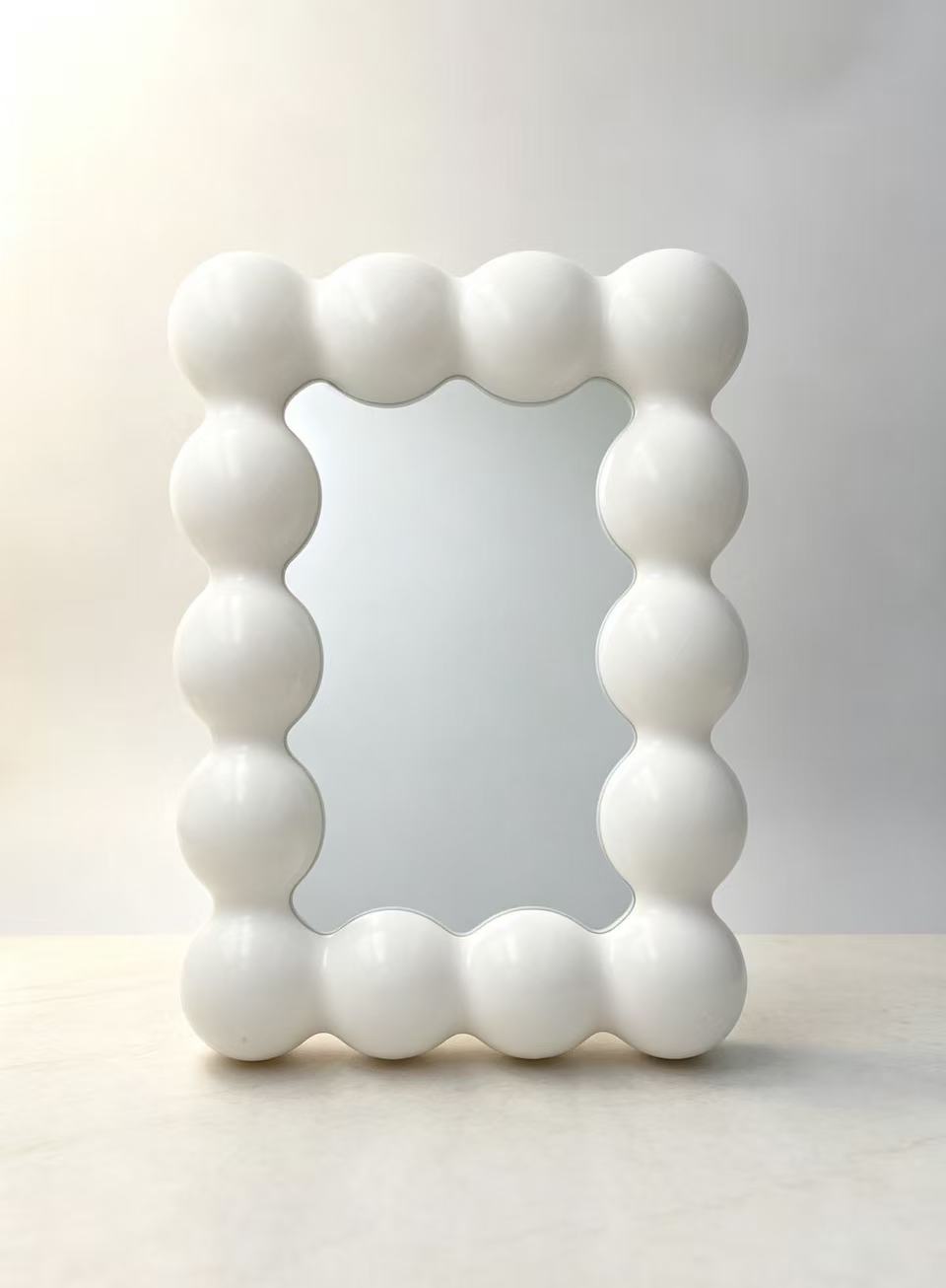 Espejo de Maquillaje Rectangular con Borde de Bolas F16 (3PCS)