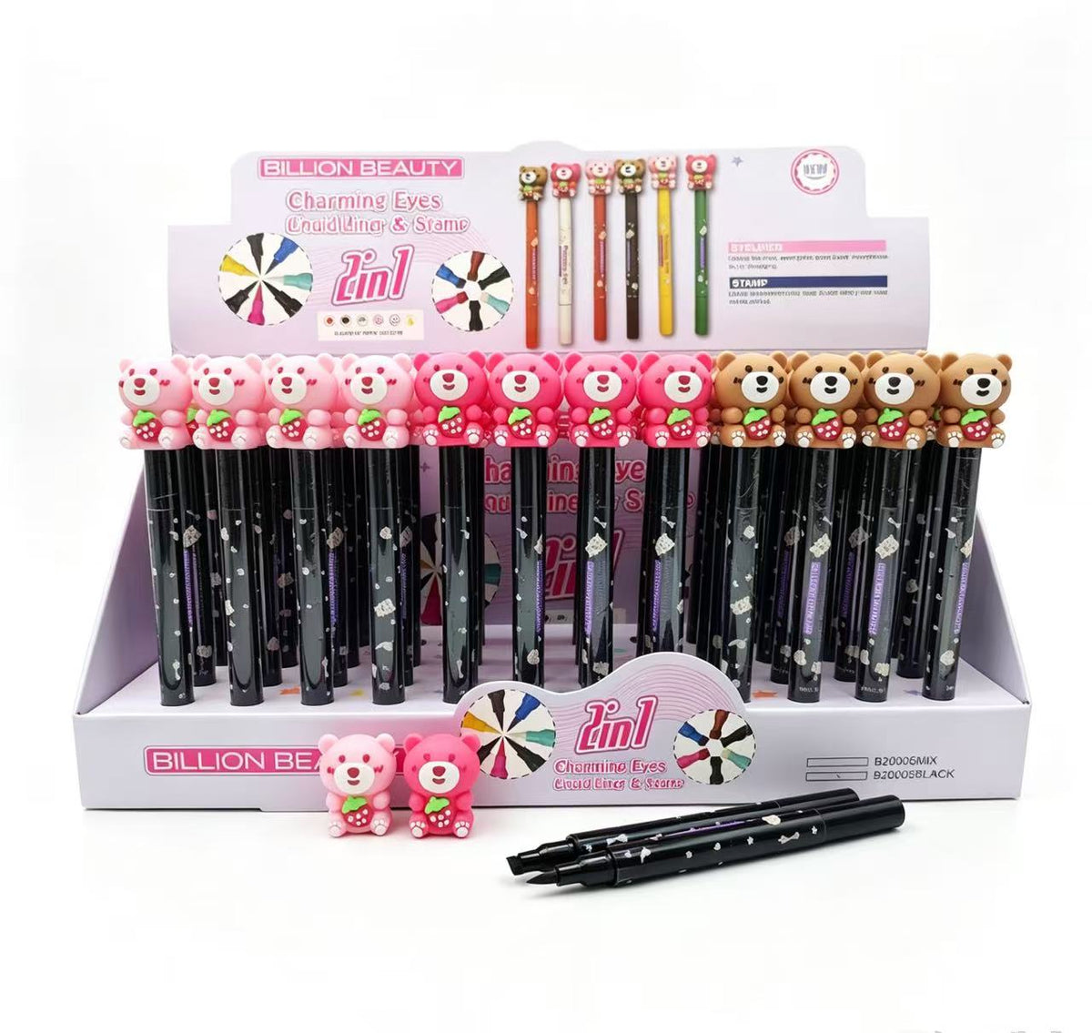 Delineador 2 en 1 BILLION BEAUTY Charming Eyes(6PCS) B20005