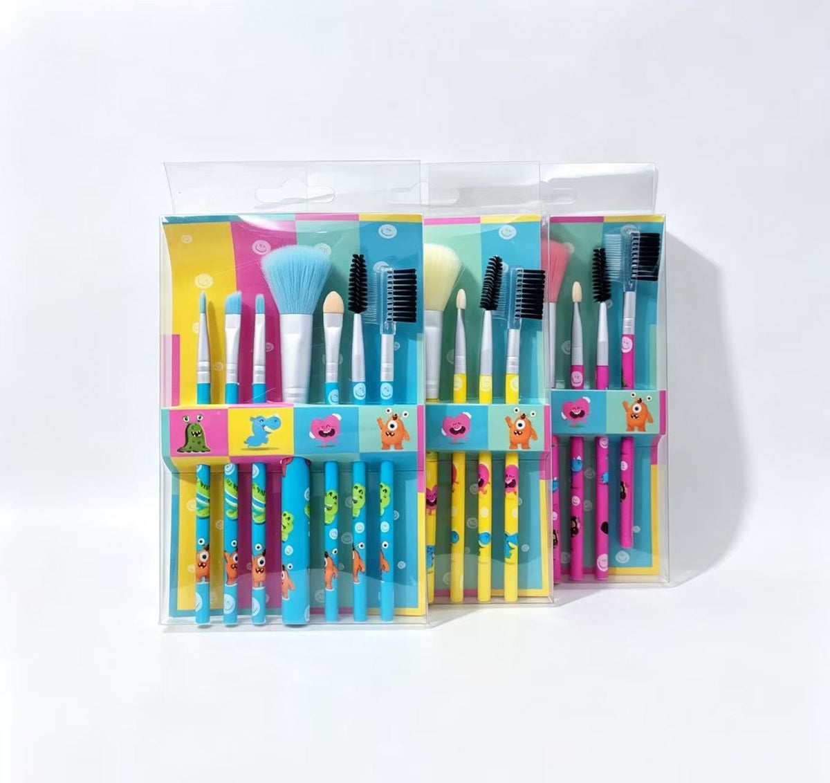 Set de 10 Brochas para Ojos con Diseño de Monstruos de Colores(3PCS) 15441-223