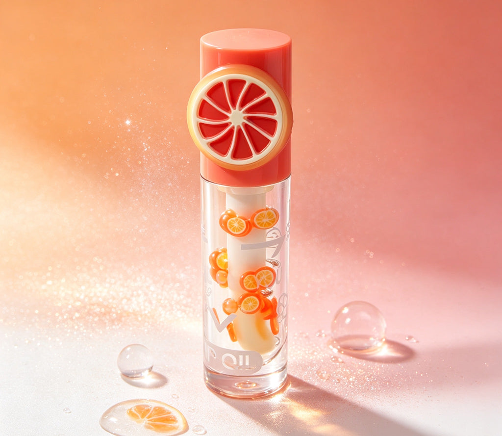 Brillo Labial Transparente con Tapón de Frutas（6PCS）GB-2592