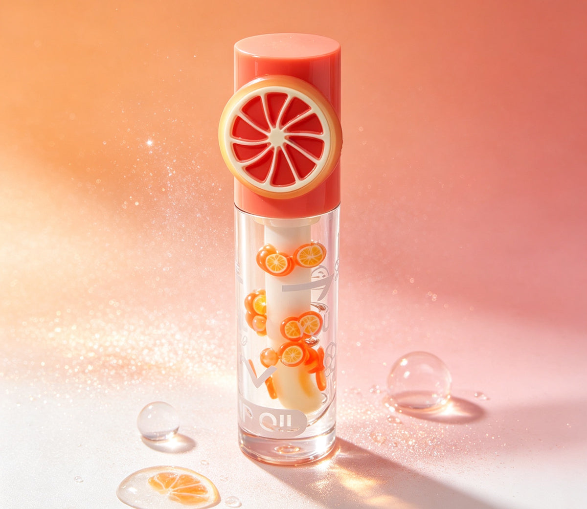 Brillo Labial Transparente con Tapón de Frutas（6PCS）GB-2592