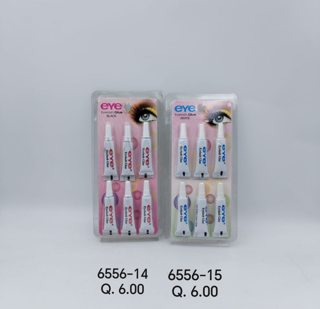 Pegamento para pestañas en tubos blancos, doble presentación(12PCS) 6556-14 6556-15