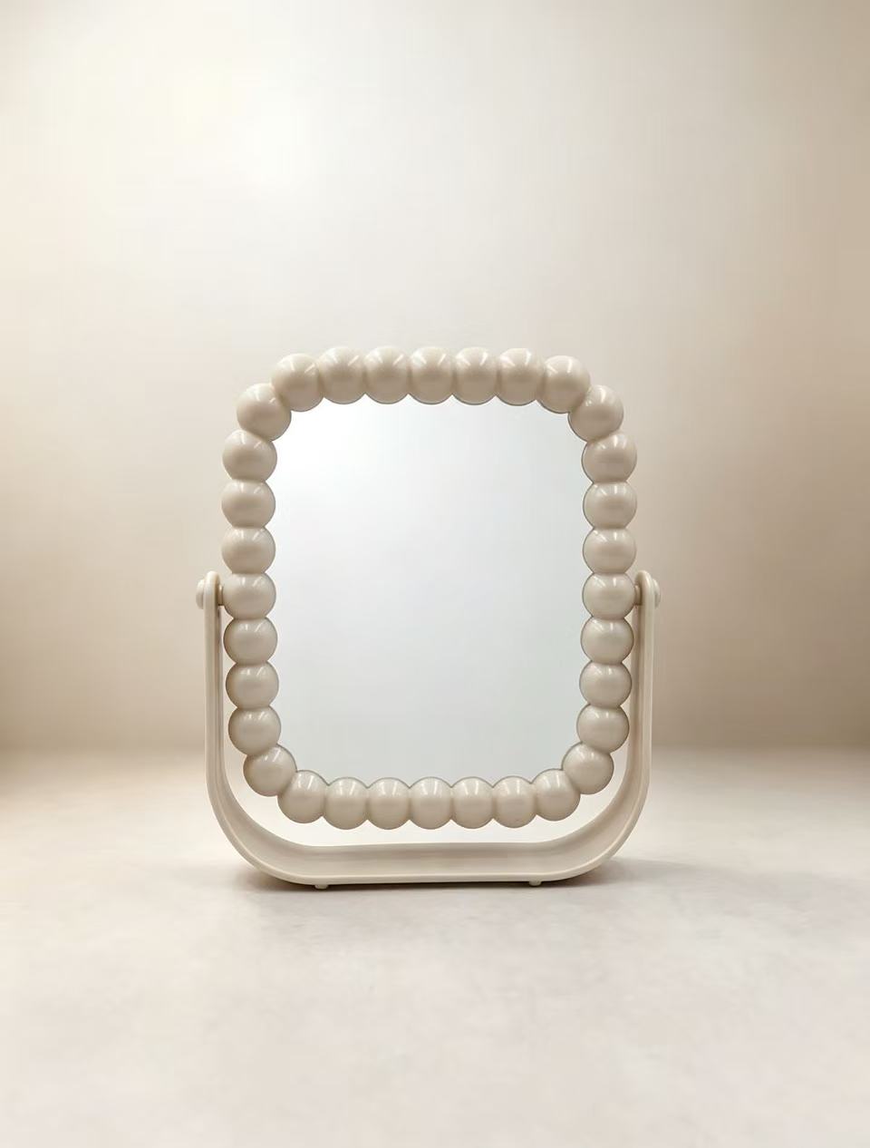 Espejo de Maquillaje Rectangular con Borde de Bolas 2408 (3PCS)