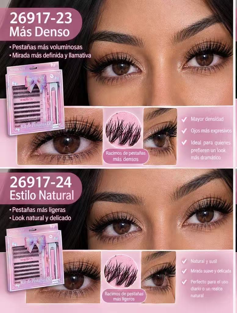 Kit de pestañas DIY YIING BEAUTY – Estilo natural fino
