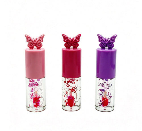 Brillo Labial con Forma de Mariposa y Glitter（6PCS）B3329-2