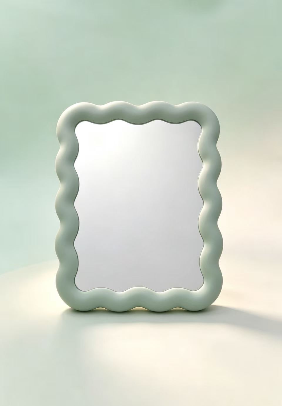 Espejo de Maquillaje Rectangular con Borde Ondulado F3 (3PCS)