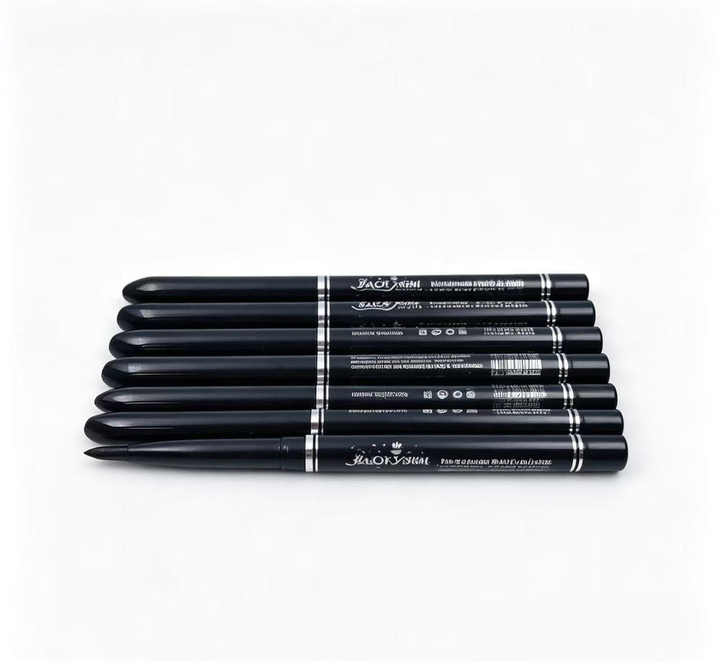 Lápiz de ojos negro con detalles plateados(6PCS) BO1N