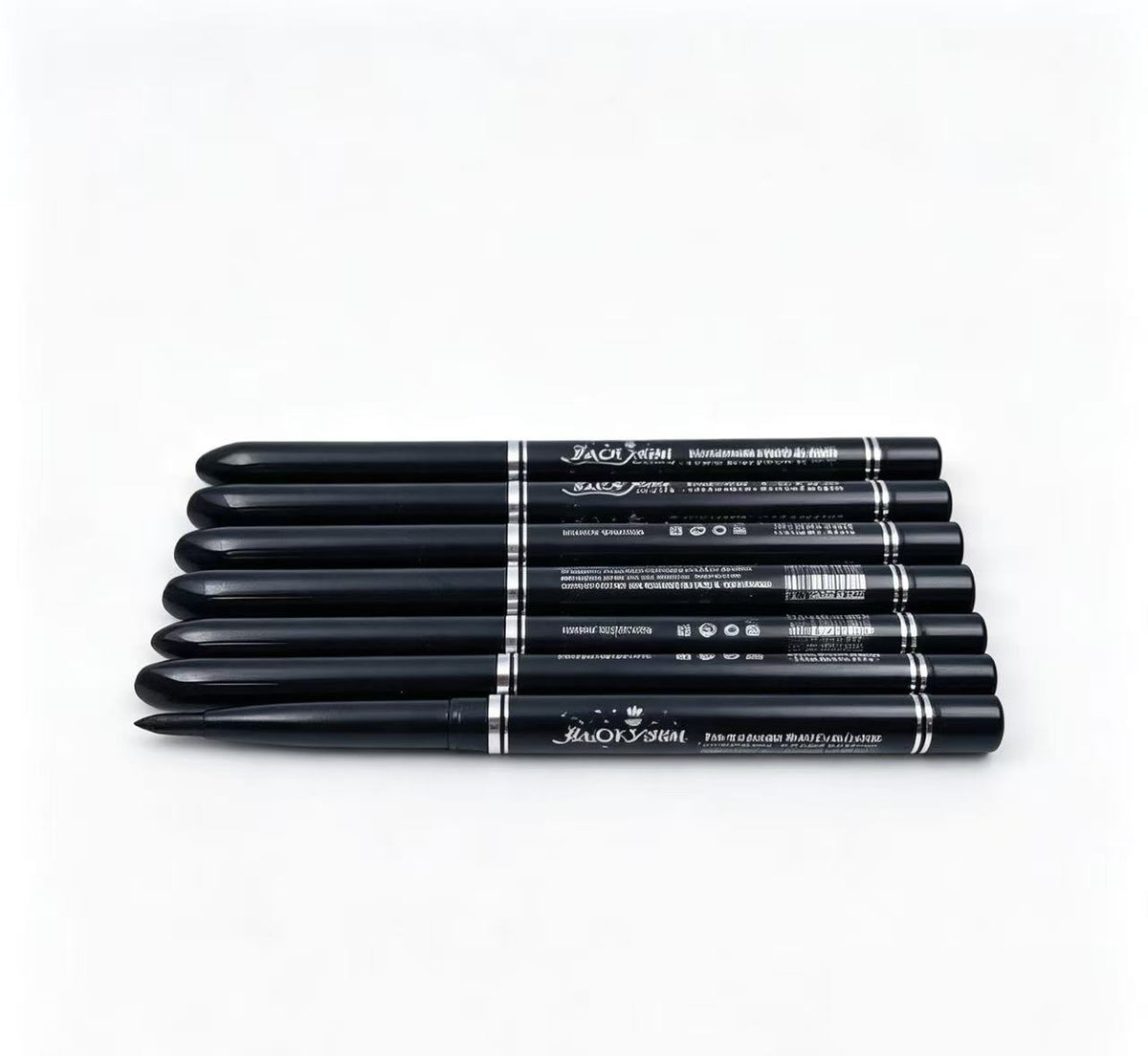 Lápiz de ojos negro con detalles plateados(6PCS) BO1N